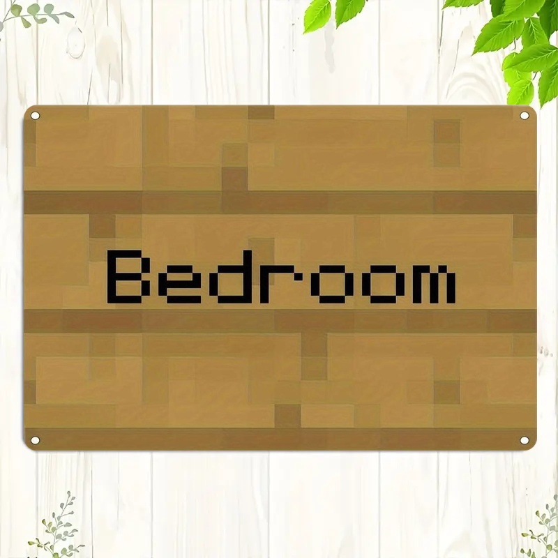 Woodworking Room - Vintage Pixel Art Bedroom Sign |