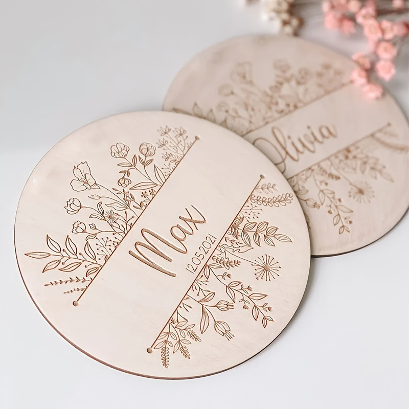 Personalized Floral Engraved N - Woodworking Room recension och pris