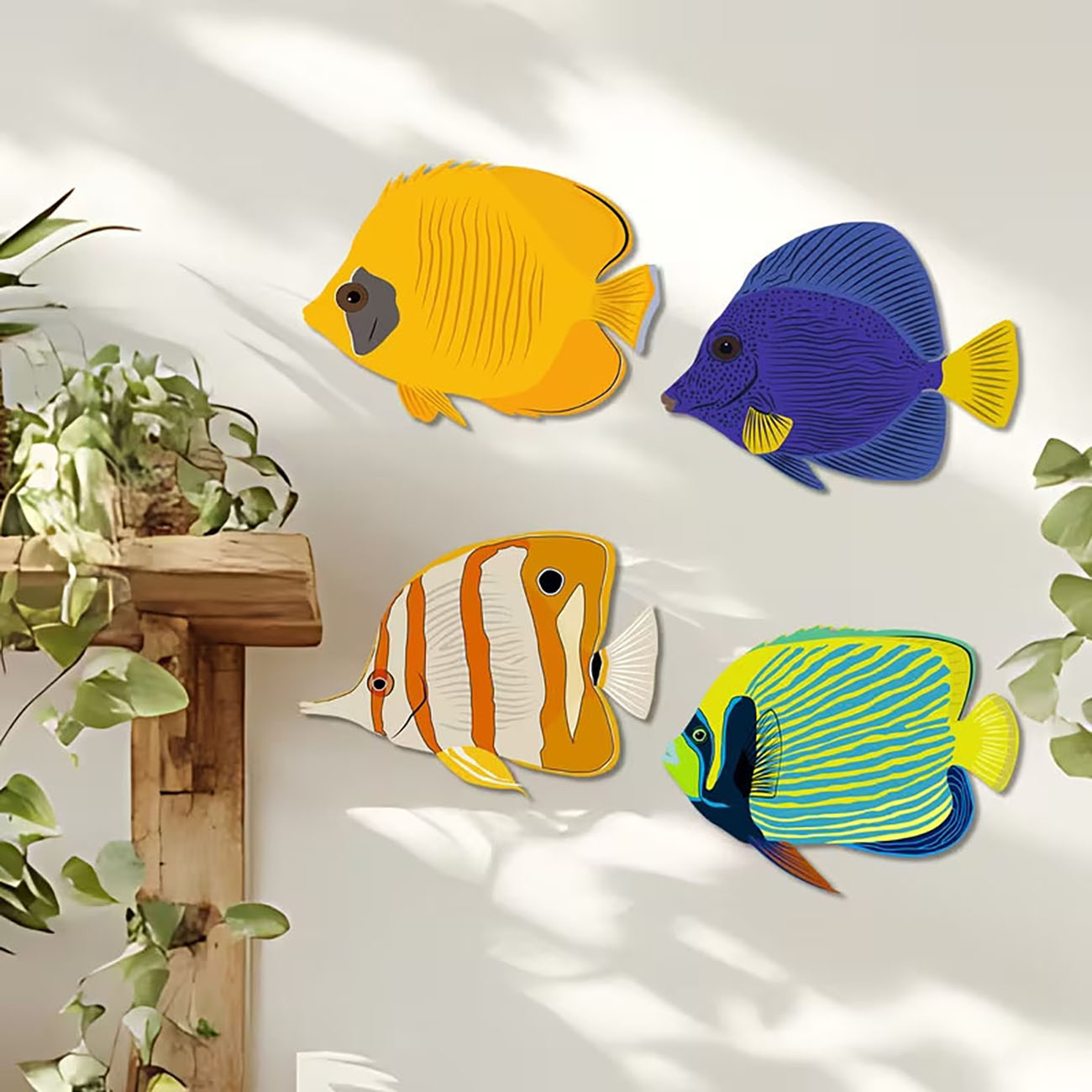 4 Pcs 2D Flat Wooden Tropical  - Woodworking Room recension och pris