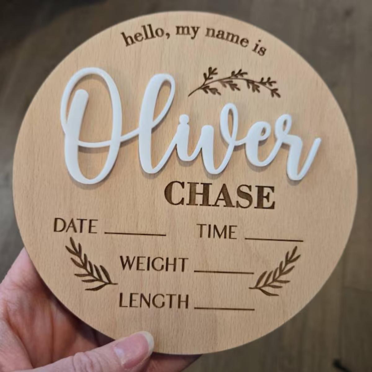 1Pc Custom Baby Announcement S - Woodworking Jobs recension och pris