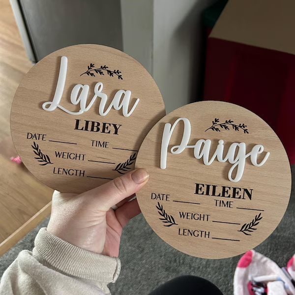 1Pc Custom Baby Announcement S - Woodworking Jobs recension och pris