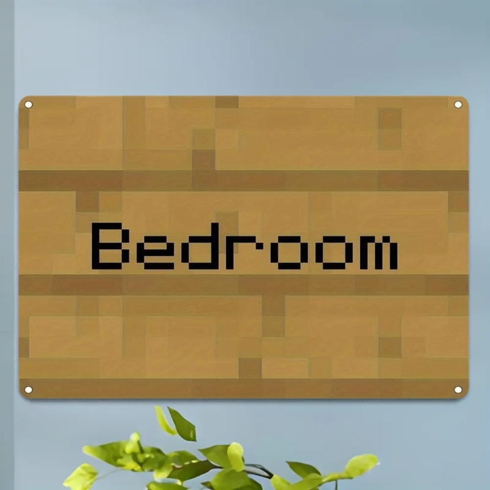 Vintage Pixel Art Bedroom Sign - Woodworking Room recension och pris