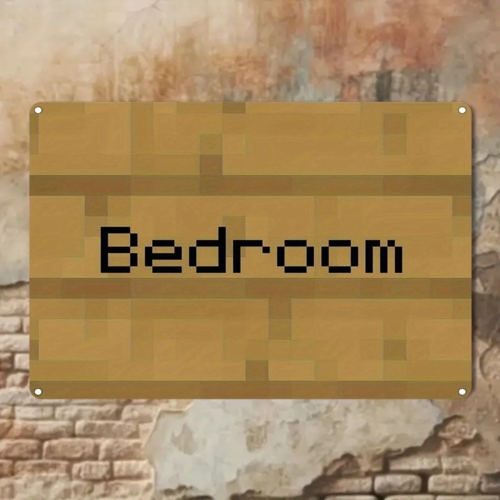 Vintage Pixel Art Bedroom Sign - Woodworking Room recension och pris