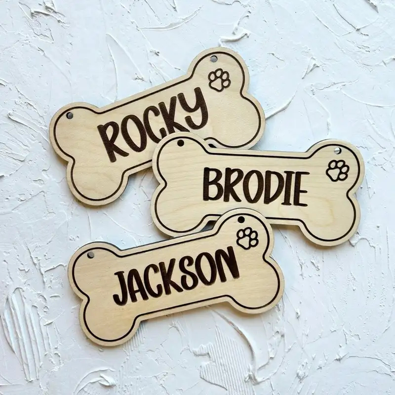 5PCS Custom Wooden Dog Tag - P - Woodworking Jobs recension och pris